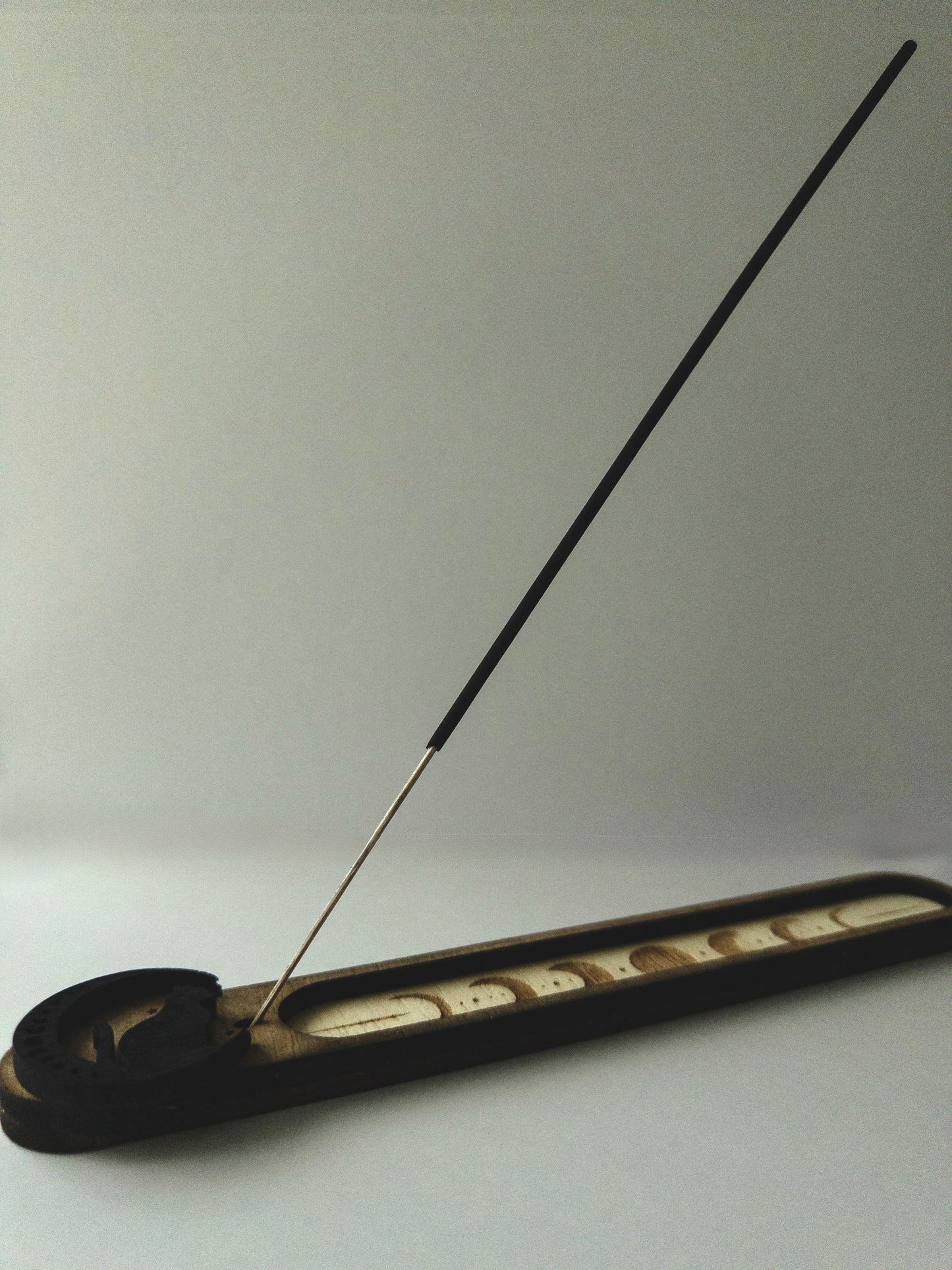 The Crescent Cat- Wood Incense Holder
