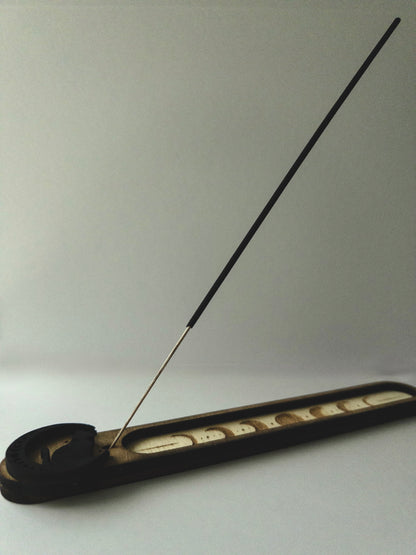 The Crescent Cat- Wood Incense Holder