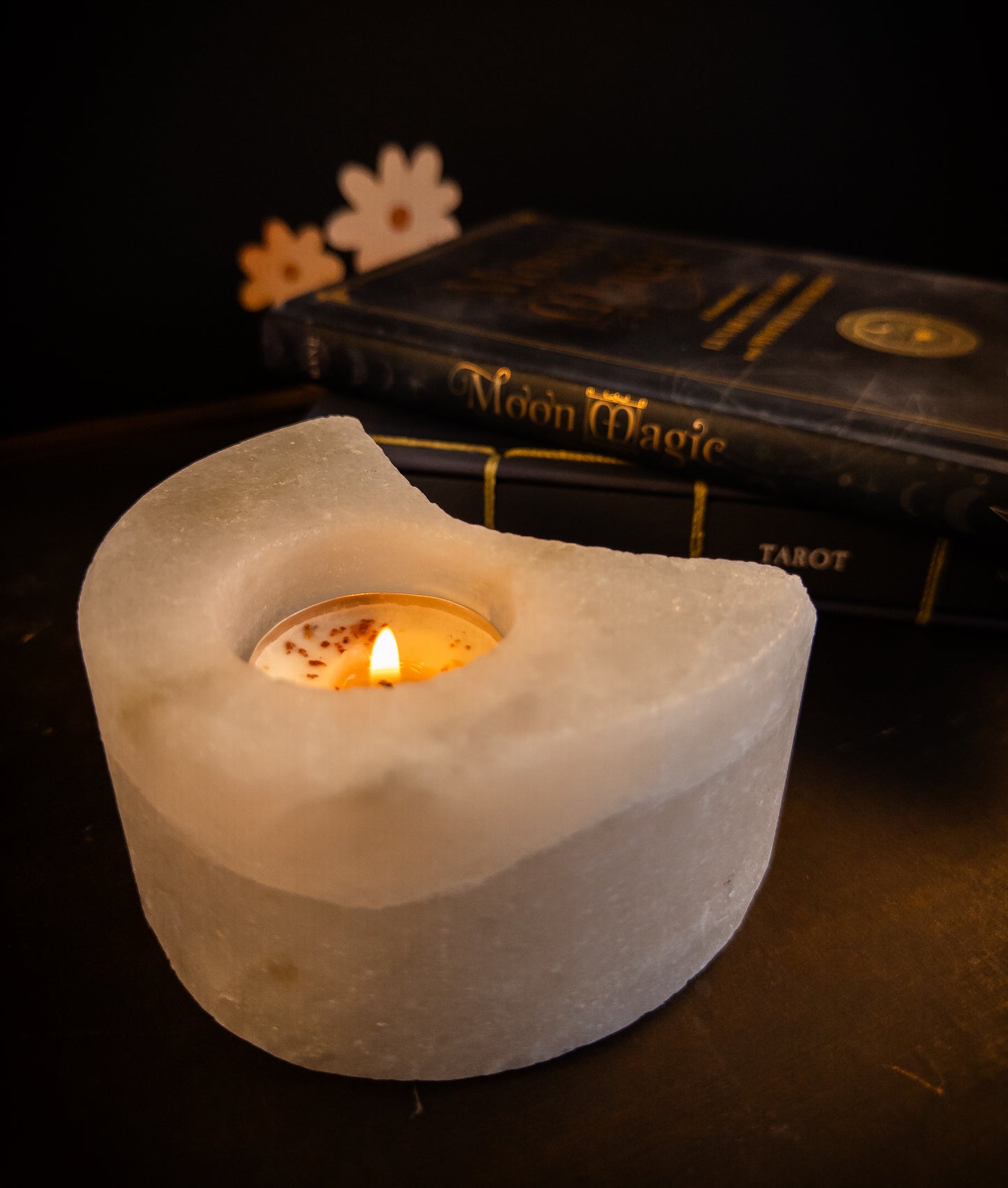 Moonkeeper’s Rest – Himalayan Salt Tealight Holder