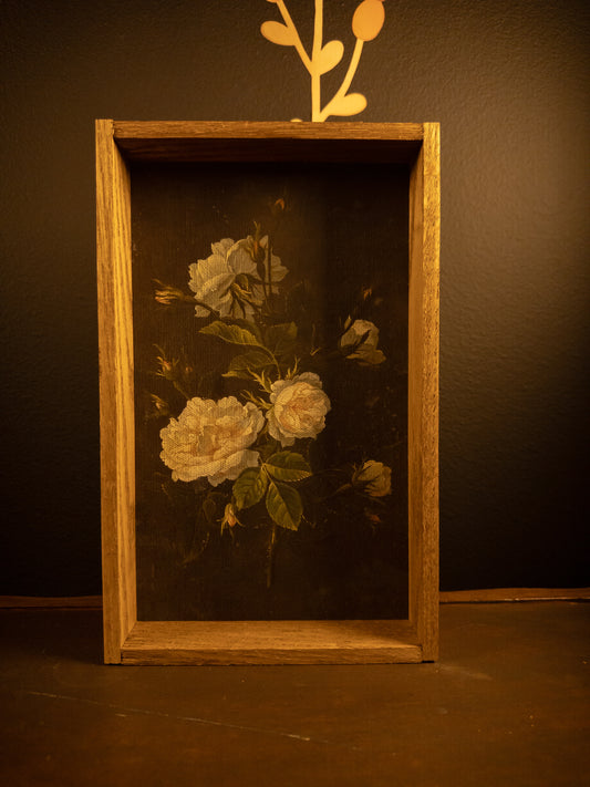 Petals in Shadow – 6x10" Framed Canvas Art